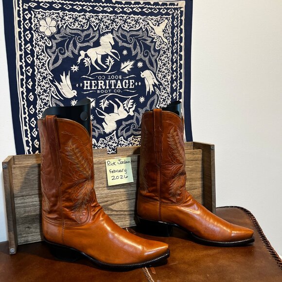 Lucchese Handmade Classics Full Tan Calfskin Cowboy Boots in Men\'s Size 11D main image 6